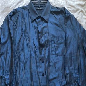 DKNY Blue/Black reflect button up